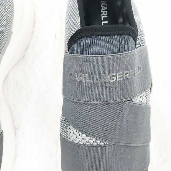 Karl Lagerfeld Paris Grey Low-Top Knit Sneakers- Size 10.5M main image 8